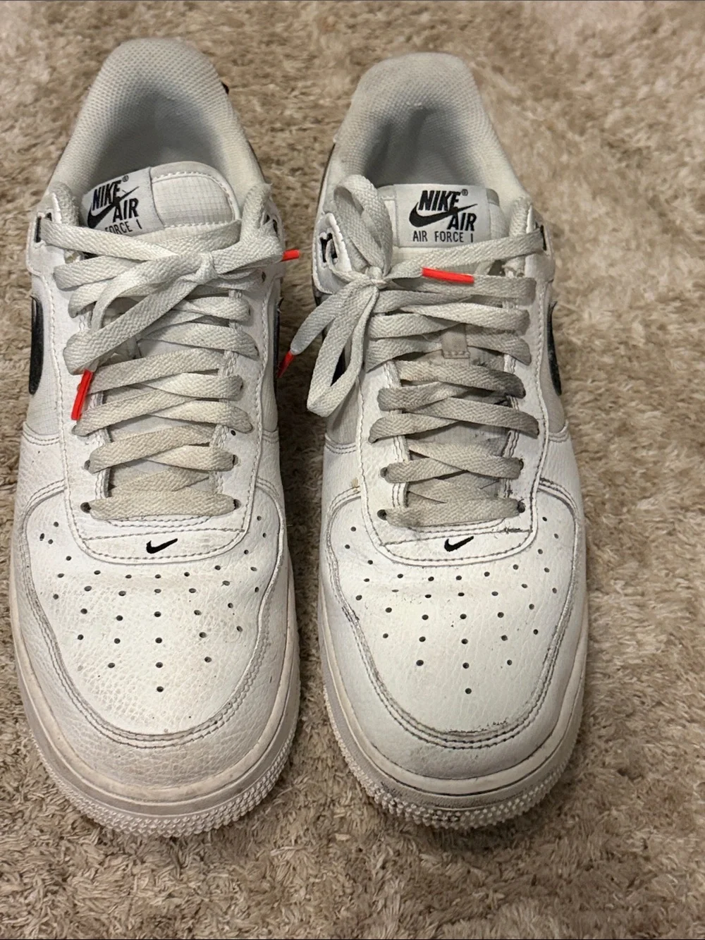 Nike Air Force 1 Low White with Black Swoosh - Men's Sneakers ;size US 12